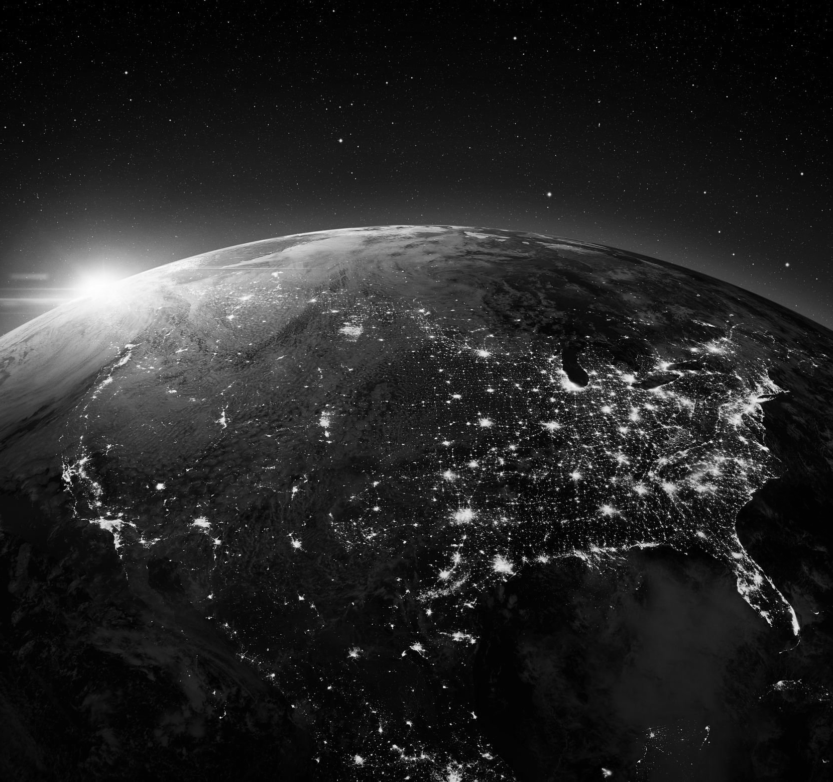 Global Service Coverage - Earth at Night