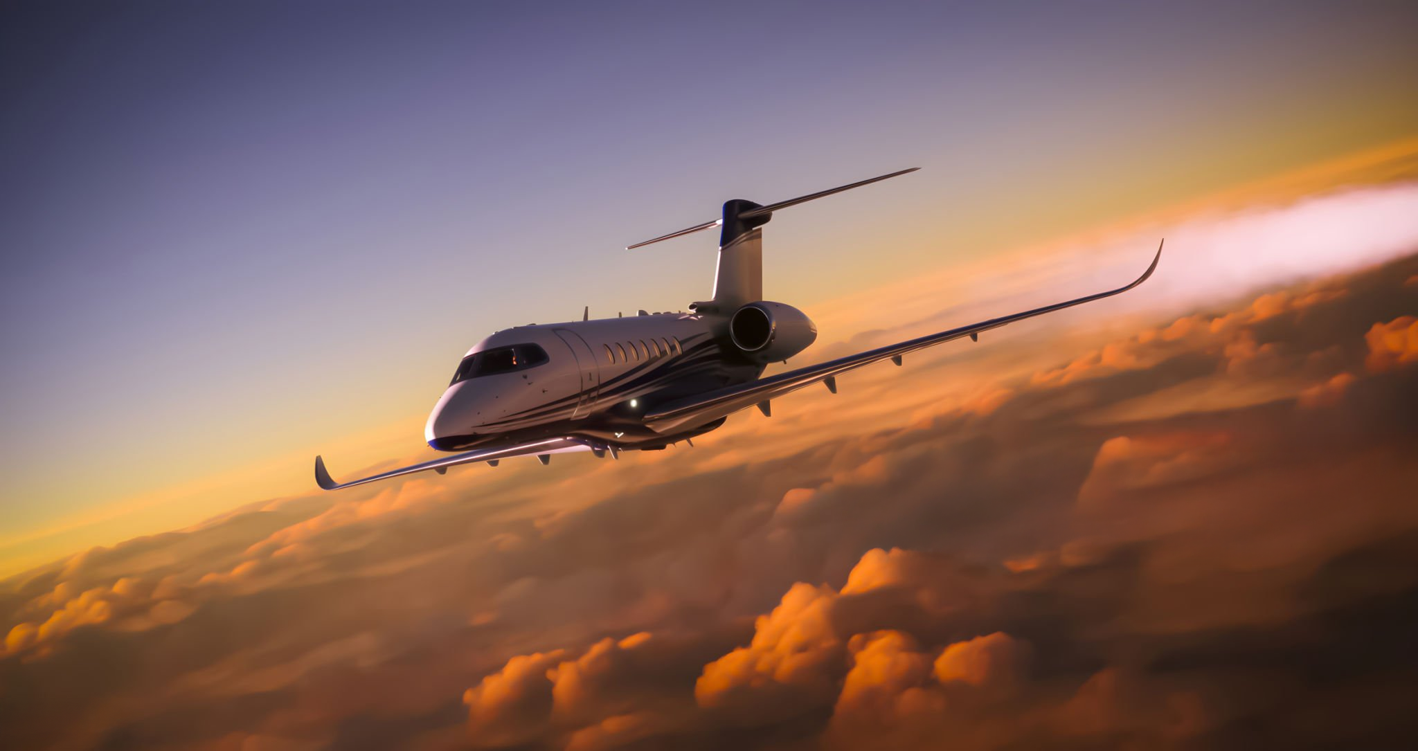 Luxury private jet for executive travel security